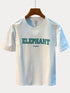 Premium Elephant Graphics Printed Tee with colorful elephant design and O-Neck collar.